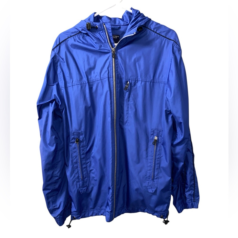 ROUNDTREE & YORKE Outdoors Men’s Waterproof Hooded Jacket Royal Blue Size Small